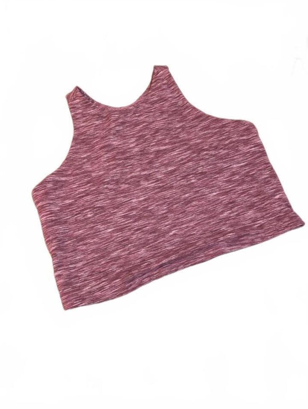 Maurices High Neck Purple space dye Cropped Tank Top Racerback Stretch Layering